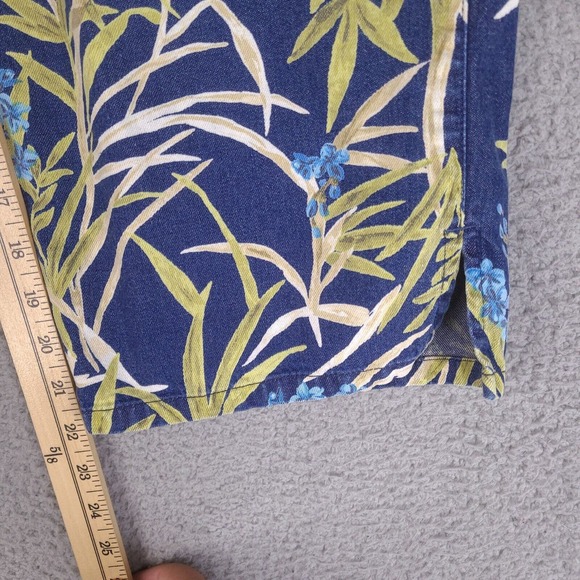 Liz Claiborne Capri Pants Womens Size 16 Blue Floral (Altered Waist) W31 L22 - Picture 7 of 16